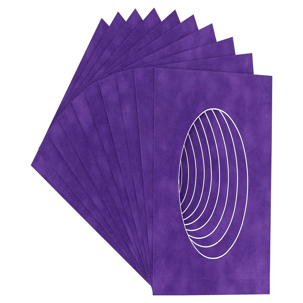 CountryArtHouse Purple Crocus Suede Acid Free 8.5x11 Oval Picture Frame Mat with White Core Bevel Cut for 5x7 Pictures - Fits 8.5x11 Frame - Pack of 10 Matboards