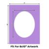 Light Purple Acid Free 11x14 Oval Picture Frame Mat with White Core Bevel Cut for 8x10 Pictures - Fits 11x14 Frame - Pack of 25 Matboard Show Kits With Acid Free Backings & Clear Bags view 2
