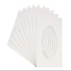 CountryArtHouse White Acid Free 8x10 Oval Picture Frame Mat with White Core Bevel Cut for 5x6 Pictures - Fits 8x10 Frame - Pack of 25 Matboard Show Kits with Acid Free Backings & Clear Bags view 1
