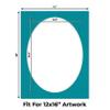 CountryArtHouse Teal Blue Acid Free 14x18 Oval Picture Frame Mat with White Core Bevel Cut for 12x16 Pictures - Fits 14x18 Frame - Pack of 10 Matboards view 2