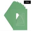 Turf Green Jade Acid Free 24x24 Square Picture Frame Mat with White Core Bevel Cut for 8x8 Pictures - Fits 24x24 Frame - Pack of 25 Matboard Show Kits With Acid Free Backings & Clear Bags view 2