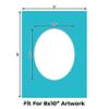 Aquamarine Blue Acid Free 12x16 Oval Picture Frame Mat with White Core Bevel Cut for 8x10 Pictures - Fits 12x16 Frame - Pack of 25 Matboard Show Kits With Acid Free Backings & Clear Bags view 2