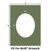 CountryArtHouse Dill Green Acid Free 12x16 Oval Picture Frame Mat with White Core Bevel Cut for 8x10 Pictures - Fits 12x16 Frame - Pack of 10 Matboards view 2