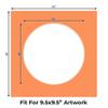 Orange Acid Free 14x14 Circle Picture Frame Mat with White Core Bevel Cut for 10x10 Pictures - Fits 14x14 Frame - Pack of 25 Matboard Show Kits with Acid Free Backings & Clear Bags view 2