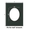 CountryArtHouse Textured Black Acid Free 6x8 Oval Picture Frame Mat with White Core Bevel Cut for 4x5 Pictures - Fits 6x8 Frame - Pack of 10 Matboards view 2