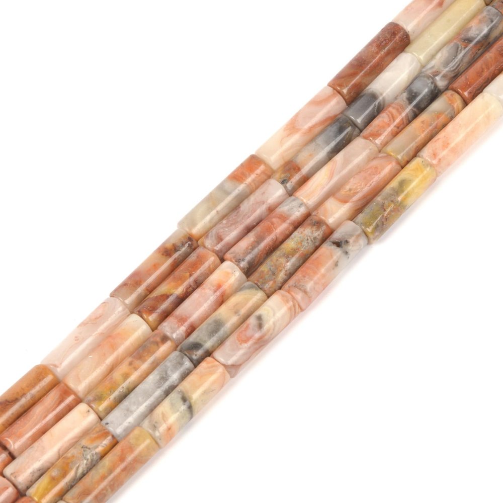 13mm Natural Red Crazy Lace Agate Column Tube Cylinder Loose Beads 15 inch Jewelry Making DIY Bracelet Necklace