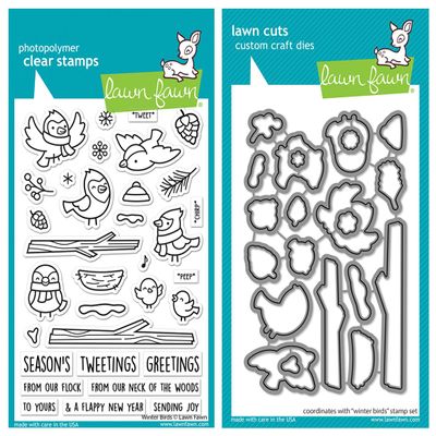 Lawn Fawn - Winter Birds - Stamps, Dies and Pocket