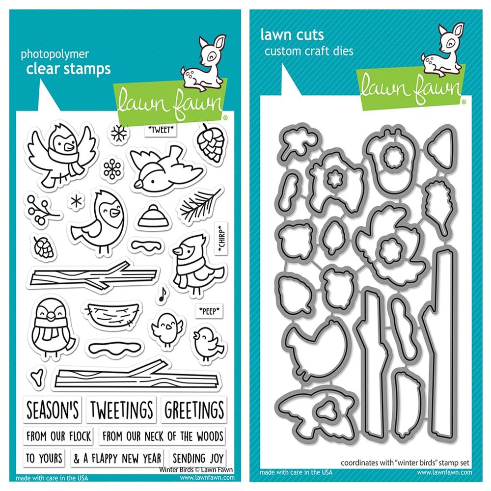 Lawn Fawn - Winter Birds - Stamps, Dies and Pocket