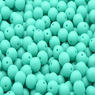 30 pcs Round Pressed Beads 0.31 in (8 mm) White Neon Silk Mint 02010-29569