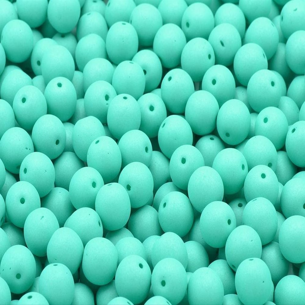 30 pcs Round Pressed Beads 0.31 in (8 mm) White Neon Silk Mint 02010-29569