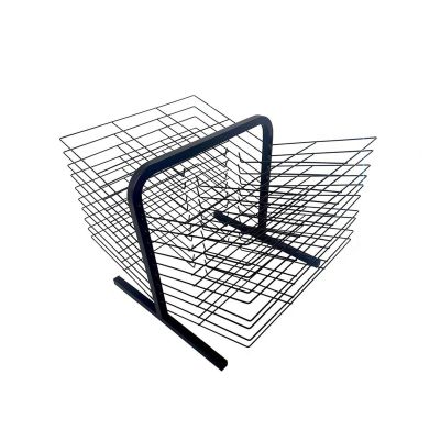 THEGA Mobile Metal Art Storage Rack - Sided Wire Drying Shelf, Steel Artwork Display Racks with 20 Wire Shelves, Classrooms Foldable Oil Painting Air Drying Rack, Sturdy Metal Art Rack