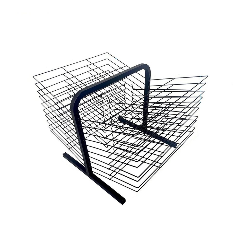 THEGA Mobile Metal Art Storage Rack - Sided Wire Drying Shelf, Steel Artwork Display Racks with 20 Wire Shelves, Classrooms Foldable Oil Painting Air Drying Rack, Sturdy Metal Art Rack