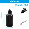 Piutouyar 30ml Plastic Bottle, 10pcs Fine Needle Tip Applicator, Black, for Crafting, Art Projects view 2