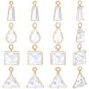 Beebeecraft 1 Box 56Pcs 4 Style Brass Cubic Zirconia Charms Geometric Sets Triangle Trapezoid Teardrop Square Pendants Golden for DIY Jewellery Earrings Necklaces Making view 1