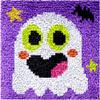 DL-YTG Latch Hook Kits Rug Ghost Crochet Yarn Cushion Colour Pre-Printed Canvas Cover Rug Needlework DIY Hook and Latch Kit Christmas Home Decoration 30x30cm/12 X12in view 1