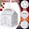 Zhanmai 24 Sets Christmas Gingerbread House Kit DIY Gingerbread House Kit Christmas Craft Kit for Boy Girl Kids Holiday Fun Game Party Decorating Playtime, 5.3 x 4.3 x 4.3 Inch (White) view 2