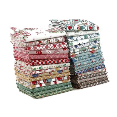 Cook Book Fat Quarter Bundle (34 Pieces) by Lori Holt for Riley Blake 18 x 21 inches (45.72 cm x 53.34 cm) Fabric cuts DIY Quilt Fabric