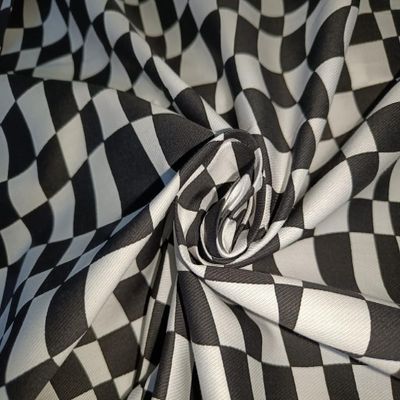 100% Cotton Twill Fabric Black and White Plaids 58" Wide