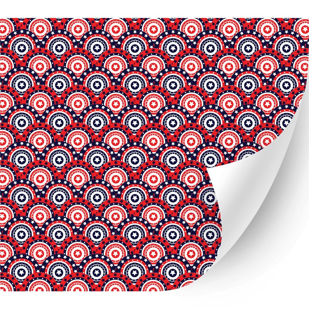 HTV4U Puff American Themed Patterned Heat Transfer Vinyl (Patriotic Mermaid, 20" x 5 Yards) - 3D Printed Iron on Vinyl, Heat Press Transfer Paper, Art Film for T-Shirt, Fabric, DIY Craft