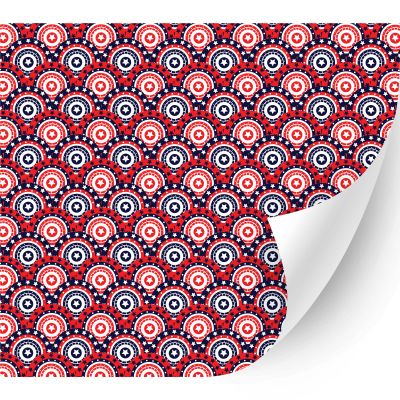 HTV4U Puff American Themed Patterned Heat Transfer Vinyl (Patriotic Mermaid, 20" x 1 Yard) - 3D Printed Iron on Vinyl, Heat Press Transfer Paper, Art Film for T-Shirt, Fabric, DIY Craft