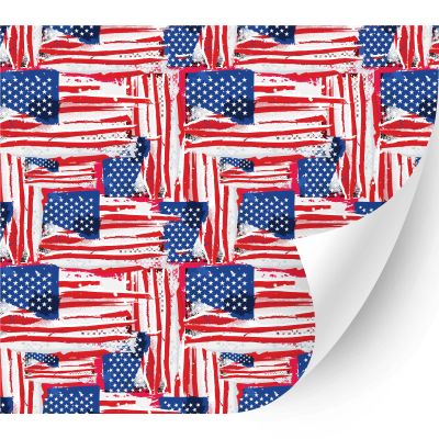 HTV4U Puff American Themed Patterned Heat Transfer Vinyl (Brushed USA Flag, 20" x 1 Yard) - 3D Printed Iron on Vinyl, Heat Press Paper for T-Shirt, Fabric