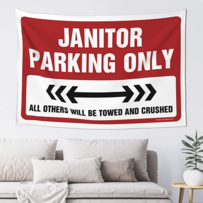 CakJuice Tapestry for Walls Janitor Parking Only Tapestry Vintage Decor Boys Bedroom Accessories (Size : 75X100CM)