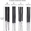 Ibluelover 10 Pcs Artist Charcoal Sticks in Tin Box Set Willow Vine Sketch Charcoal Pencil Sticks Soft 4 Sizes Charcoals Drawing Chalks Compressed Assorted Sketch Pencils for Blending Shading view 2