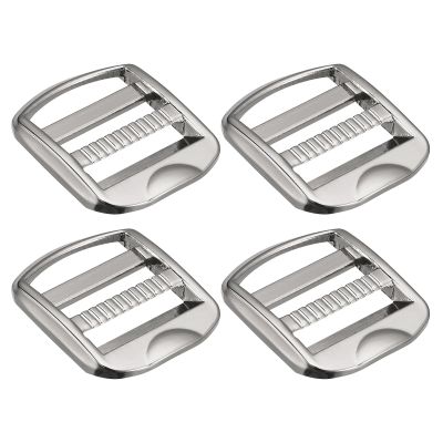 uxcell Metal Ladder Buckle Slider Tri-Glider Metal Adjustable Buckles, 4pcs 19mm(3/4") Inner Width for Webbing Backpack Strap, Silver Gray