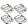 uxcell Metal Ladder Buckle Slider Tri-Glider Metal Adjustable Buckles, 4pcs 19mm(3/4") Inner Width for Webbing Backpack Strap, Silver Gray view 1