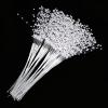 100Pcs String Pearls Sticks, Artificial Pearls String Beads for Wedding Bridal Bouquet Pearls Sticks Beading on Wire Stems for DIY Garland Bridal Wedding Pearl Bouquet Accessories for Wedding(White) view 2