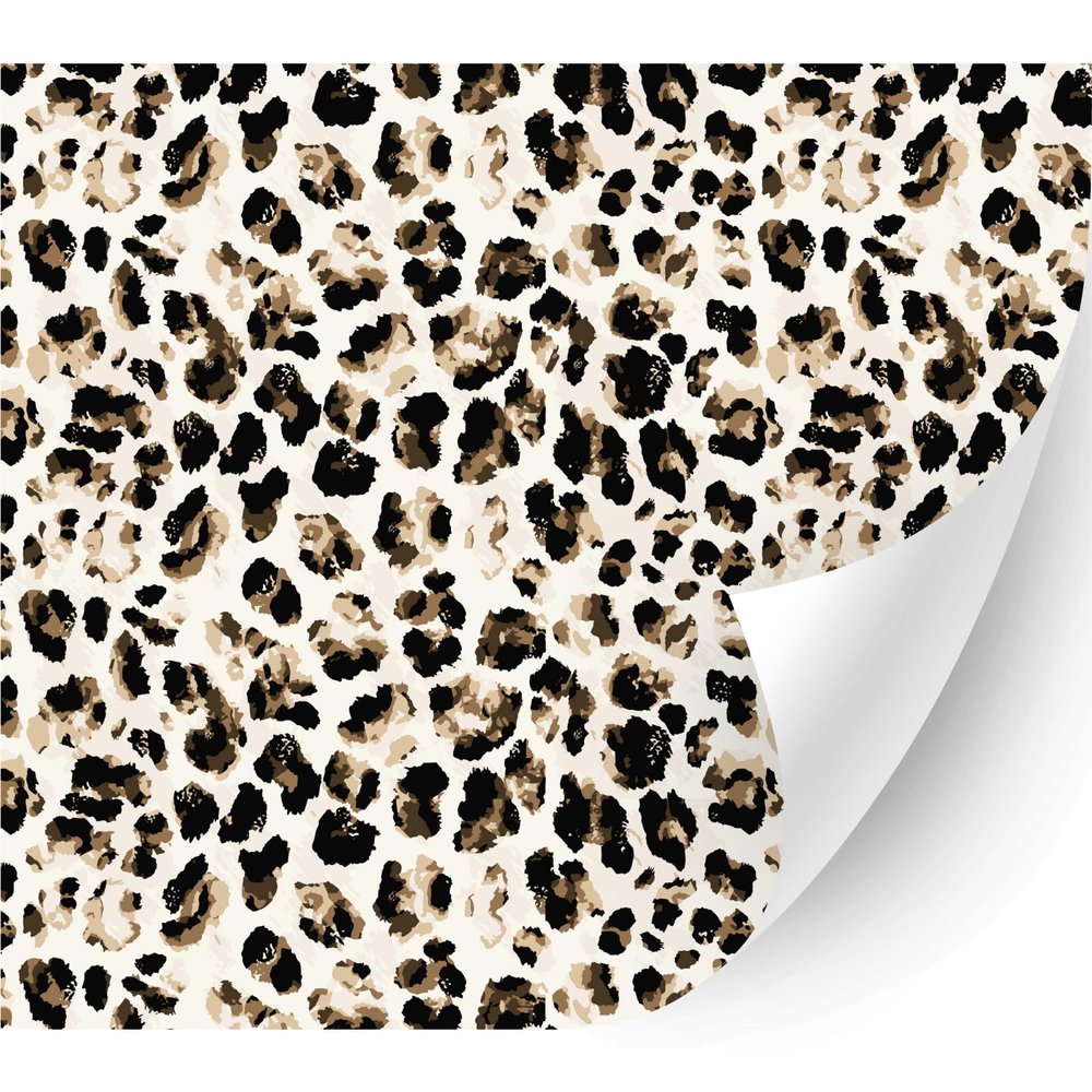 HTV4U Puff Animal Patterned Heat Transfer Vinyl (Leopard Off White, 12" x 3 Yards) - 3D Iron on Vinyl Paper, Graphic Design Printed Patterns for Special Event