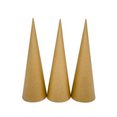 AllStellar Paper Mache Cones Open Bottom 12.2x4.5 in. Set of 3 (Medium Plus) - For DIY Art Projects, Crafts and Decorations!
