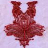 100% Handmade Rhinestones Applique on White net sew on Beads Crystal Patches Accessory for Dress Clothes (Red 2) view 4