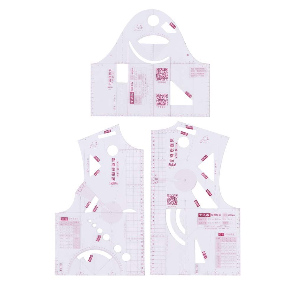 1:3 Mini Doll Clothes Design Ruler, Drawing Template Tools Sewing Pattern Making Tools for A Doll, Perfect for School Student, Teaching