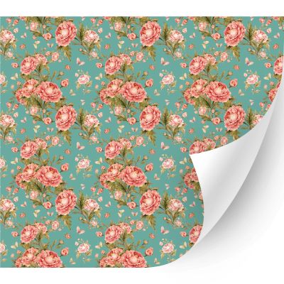 HTV4U Puff Floral Heat Transfer Vinyl (Scattered Roses, 12" x 3 Yards) - Patterned 3D Heat Press Transfer Paper, Graphic Design Printed Patterns for Clothing