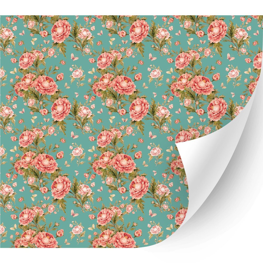 HTV4U Puff Floral Heat Transfer Vinyl (Scattered Roses, 12" x 3 Yards) - Patterned 3D Heat Press Transfer Paper, Graphic Design Printed Patterns for Clothing