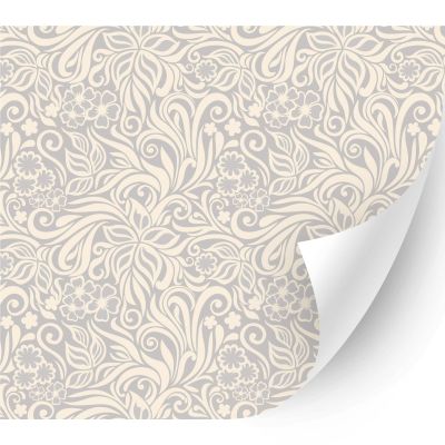 HTV4U Puff Floral Heat Transfer Vinyl (Plants in Cream, 12" x 5 Yards) - Patterned 3D Iron on Vinyl, Heat Press Printed Patterns for T-Shirt