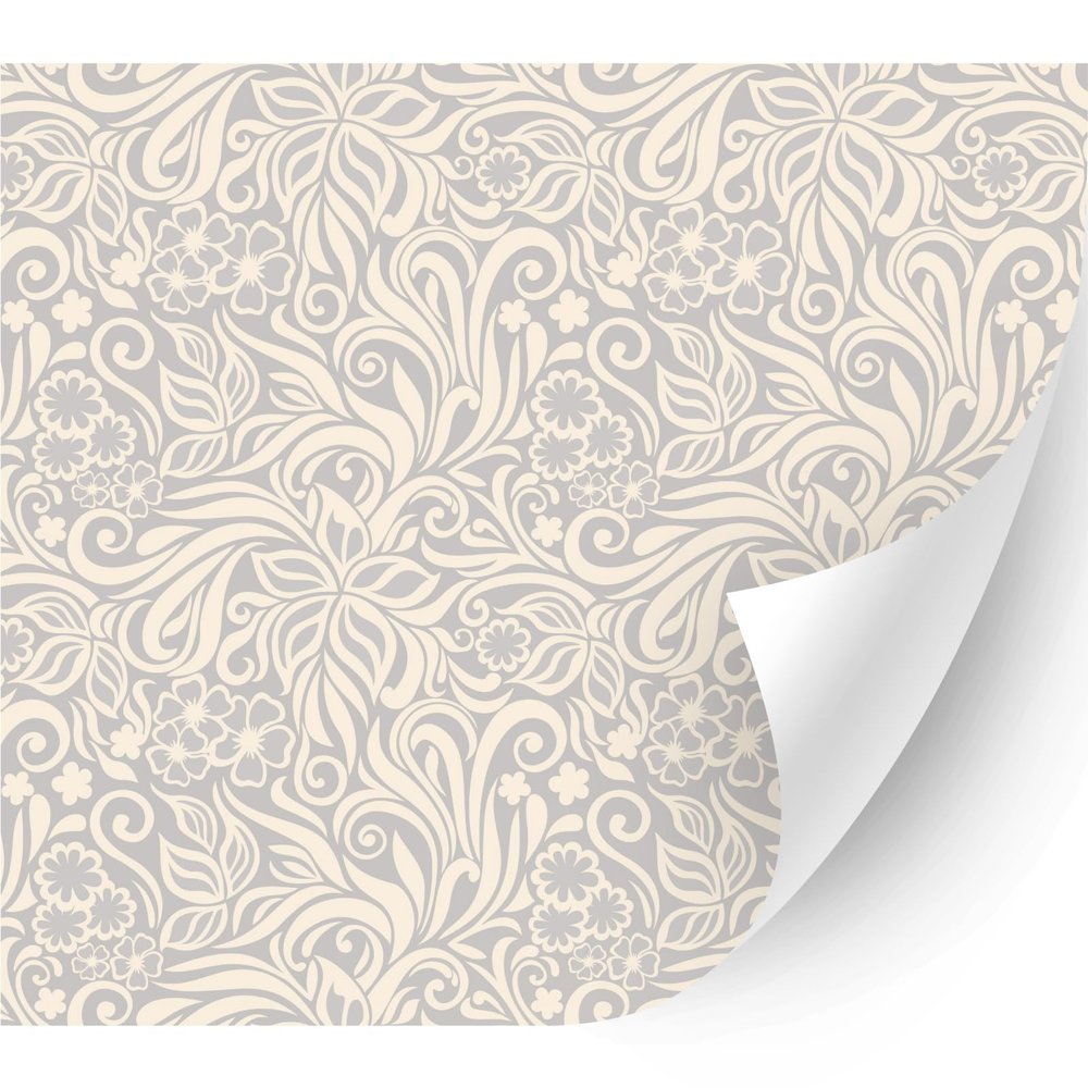 HTV4U Puff Floral Heat Transfer Vinyl (Plants in Cream, 12" x 5 Yards) - Patterned 3D Iron on Vinyl, Heat Press Printed Patterns for T-Shirt