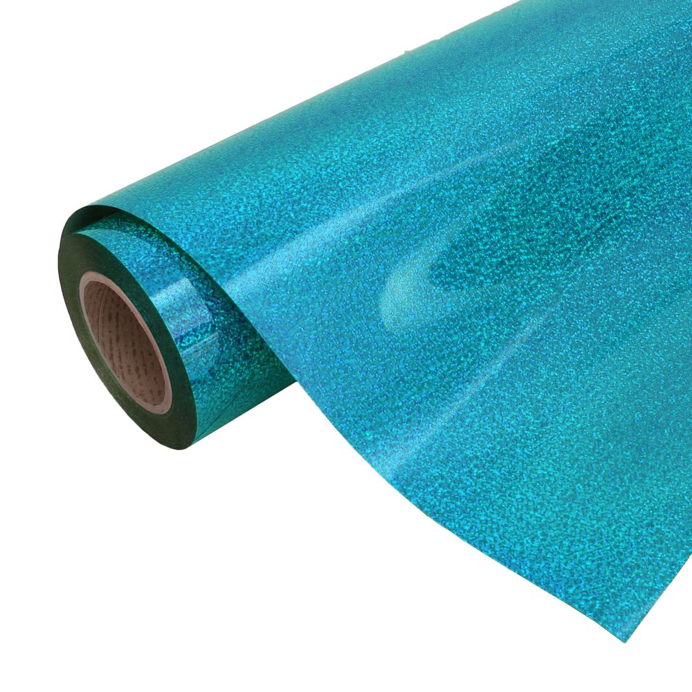 3 Yard x 20" Wide Roll Threadart Holographic Aqua 20" Heat Transfer Vinyl Film HTV | Sold by The Roll | Compatible with Venture and Maker, Silhouette Cameo, & Large Format Cutters