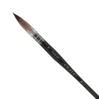 New York Central Oasis Synthetic Brush - French Quill #10 - Handmade in Germany, Professional Watercolor Brushes with Ergonomic Handle, Soft, Absorbent Bristles for Artists