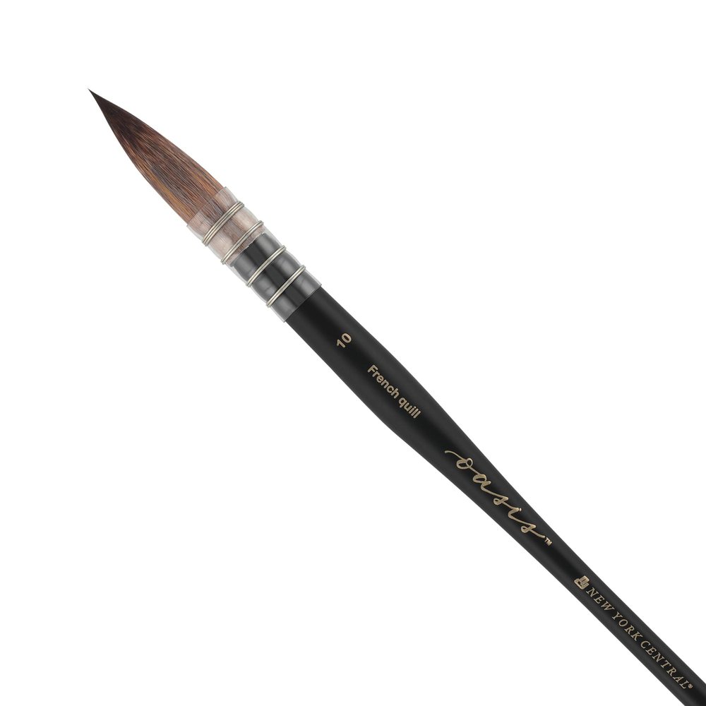 New York Central Oasis Synthetic Brush - French Quill #10 - Handmade in Germany, Professional Watercolor Brushes with Ergonomic Handle, Soft, Absorbent Bristles for Artists
