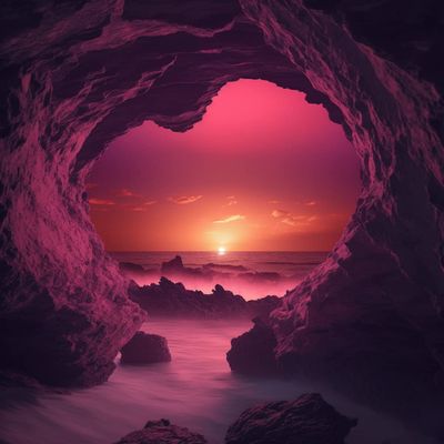 Diamond Painting Kits Sunset by The Sea - Love Cave Full Circle Gemstone Crystal Art Kits, for Beginners, Exquisite Gifts for Room Decor & Wall Decor (16 X 24 Inch)