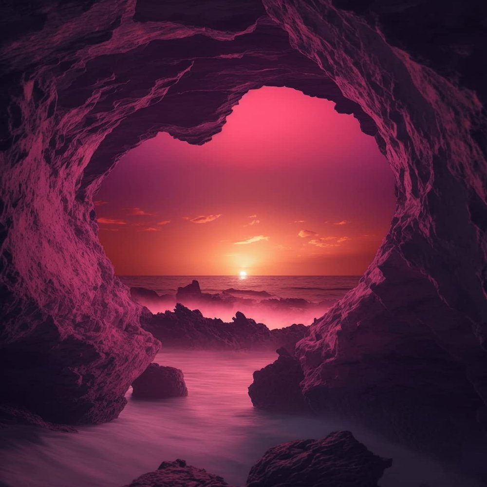 Diamond Painting Kits Sunset by The Sea - Love Cave Full Circle Gemstone Crystal Art Kits, for Beginners, Exquisite Gifts for Room Decor & Wall Decor (16 X 24 Inch)