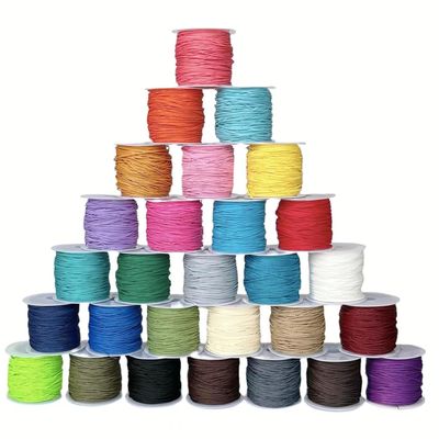 685m 30 Colors 1mm Waxed Polyester Cord Bracelet Cord Wax Coated String for Bracelets Waxed Thread for Jewelry Making Waxed String for Bracelet Making 10m for Each Color