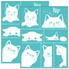 OLYCRAFT 2Pcs 8.6x11 Inch Peeping Cat Pattern Self-Adhesive Silk Screen Printing Stencil Butterfly Silk Screen Stencil Animal Theme Reusable Mesh Stencils Transfer for DIY T-Shirt Fabric Painting view 1