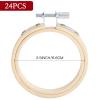 Caydo 24 Pieces 2.5 Inch Embroidery Hoops Bulk Small Cross Stitch Hoop Bamboo Circle Mini Embroidery Hoops for Christmas Ornaments, Art Craft Home Decoration view 2