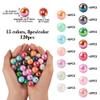 Fashewelry 120pcs 16mm UV Plating Opaque Acrylic Beads 15 Colors Chunky Bubble Gum Beads for Beadable Pen, Lanyards, Keychain, Bag Chain, Jewelry Making view 3