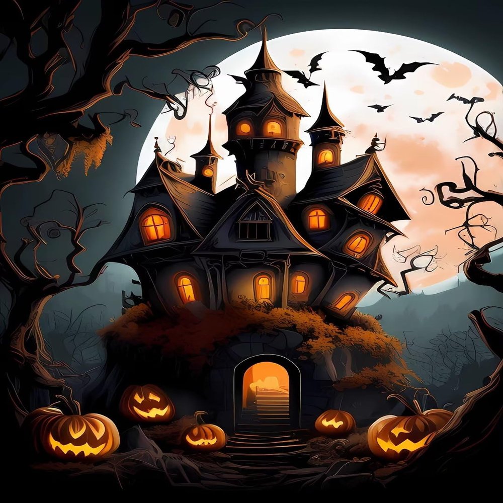 Worihut 5D Diamonds Painting Kits for Adults,Halloween Castle DIY Full Round Diamond Art Perfect for Autumn Handmade Gifts Relaxation and Bathroom Decor 20 X 30inch