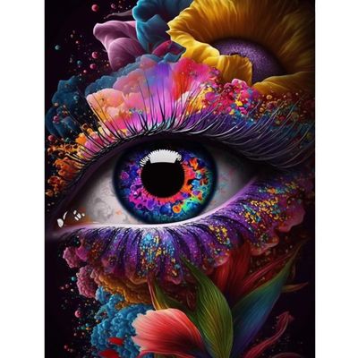 CoHraeu 5D Diamond Painting Kits for Adults Colorful Eyes DIY Rhinestones Home Wall Decoration Gem Diamond Art Crafts for Kids Adults Children 8x12 inch