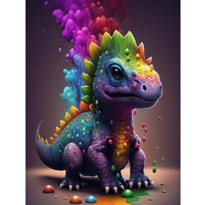DIY Diamond Painting Kits for Adults, Good Little Dinosaur Round Full Drill 5D DIY Diamond Painting Art Kits for Home Decoration and Room Wall Decor 18x25 inch